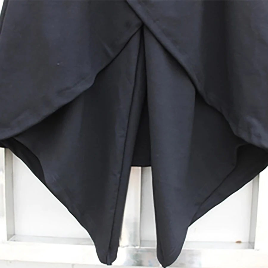 Мужские шорты-шаровары Long Kilt черные широкие шорты в стиле хип-хоп 6D62 | Мужская