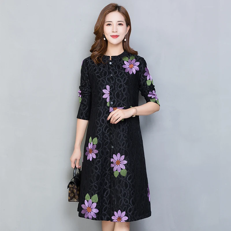 new Spring and autumn Women's ethnic embroidery cardigan coat plus size S-6XL long sleeve sun protection clothing lace jacket | Женская