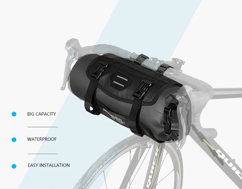 Roswheel 7L Водонепроницаемая Регулируемая емкость велосипедная сумка на руль Паньер съемный сухой пакет серия атак 111369