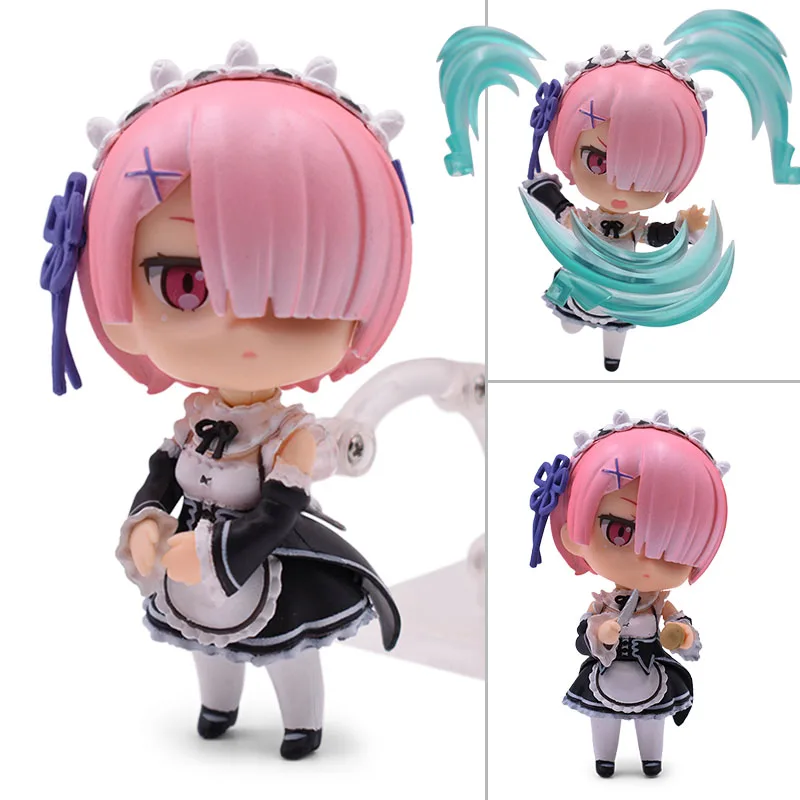 No Box Re: жизнь в другом мире от Zero Rem Ram Nendoroid фигурка ПВХ игрушки Коллекция Модель Кукла для друзей подарки 9,5 см - Цвет: No Box