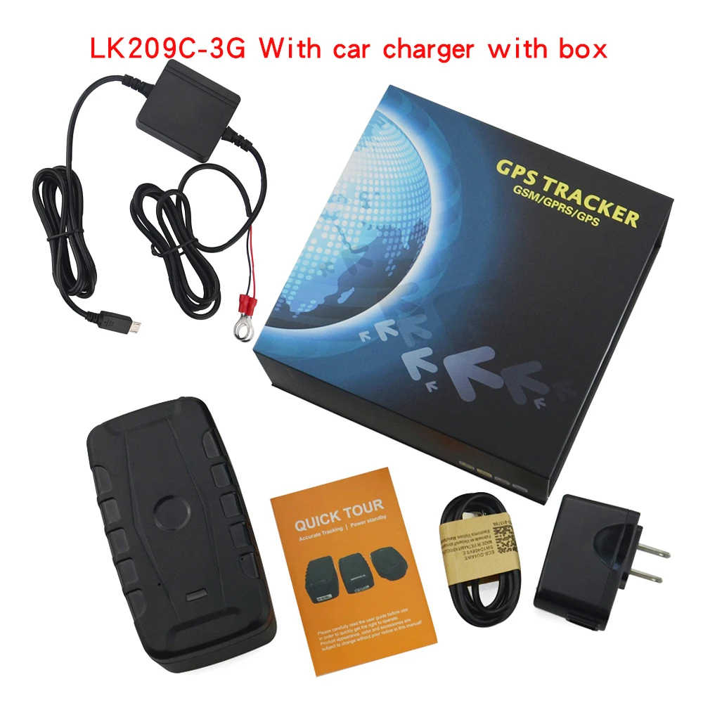 With box withcharger Высокое качество Смарт 3g Автомобильный gps трекер lk209c-3g сильный магнит 20000 мАч батарея История маршрута один способ связи удалить предупреждение - Цвет: With box withcharger