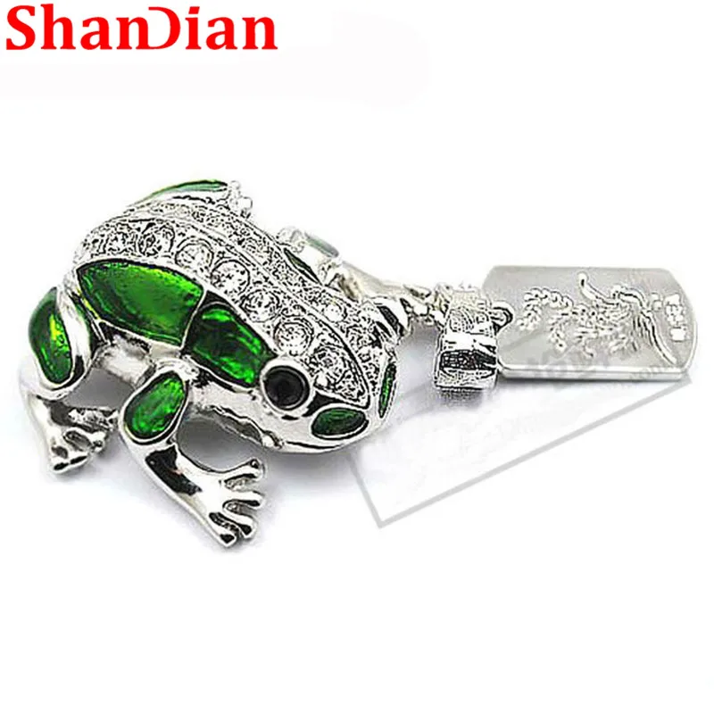 SHANDIAN металлическая лягушка Кристальный USB флэш-накопитель Флешка 4 ГБ 8 ГБ 16 ГБ 32 ГБ карта памяти U диск USB 2,0