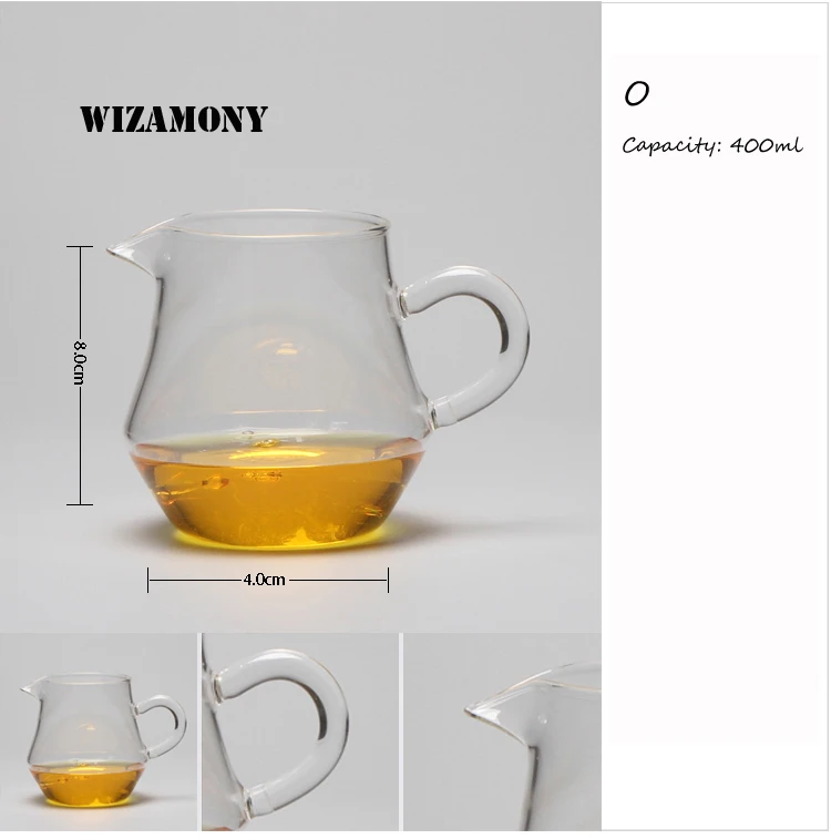 WIZAMONY Горячая распродажа! Чайный набор, чайный горшок из жаропрочного стекла, чайный кувшин, ярмарка, кружка Cha hai Gongdao, емкость чайной чашки 400 мл