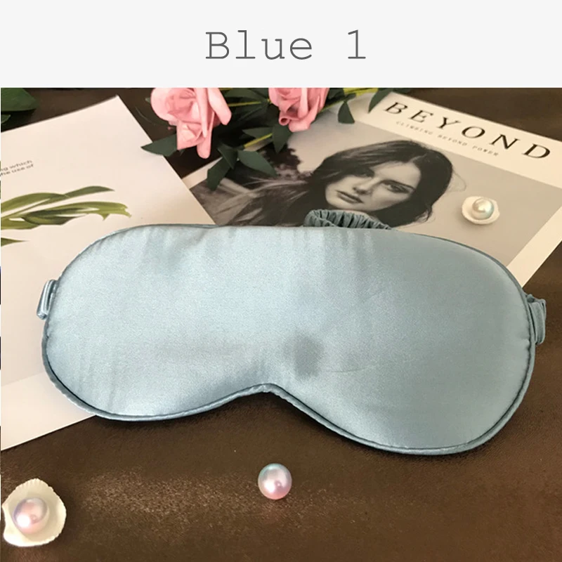 Blue 1 шт., маска для глаз из чистого шелка с наполнителем «Спящий глаз», мягкая маска для отдыха в путешествии, повязка для сна, повязка на глаза, средство для ухода за глазами - Цвет: Blue