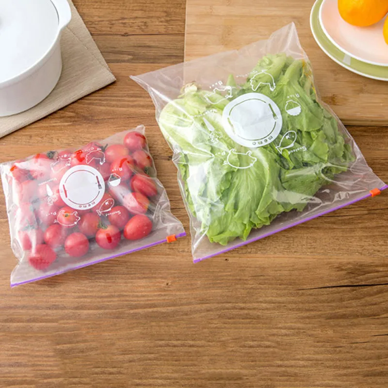 10 шт. чехол для хранения на молнии свежих продуктов пакет с зажимом закусок
