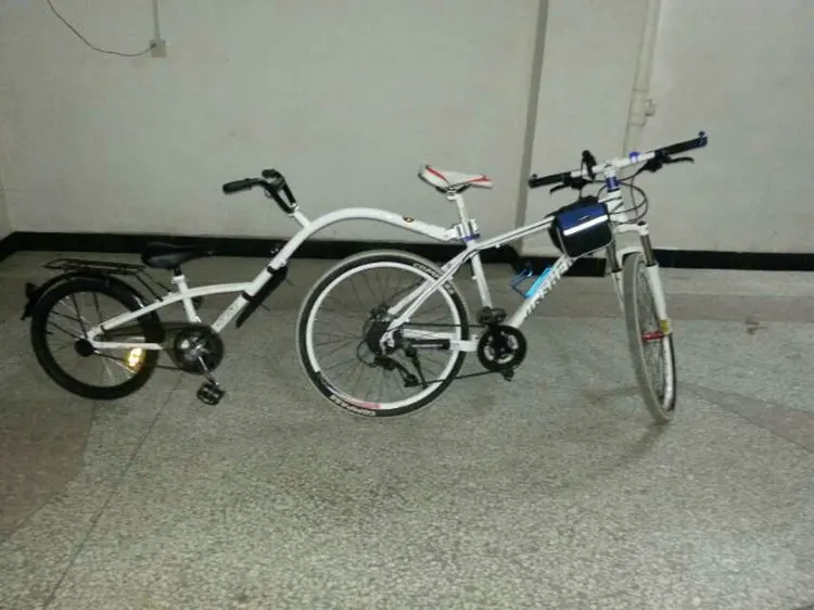 20 дюймов горный велосипед трейлер, стальной каркас тандемный велосипед трейлер, пилот велосипед прицеп с воздушным колесом, модный родитель-ребенок автомобиль