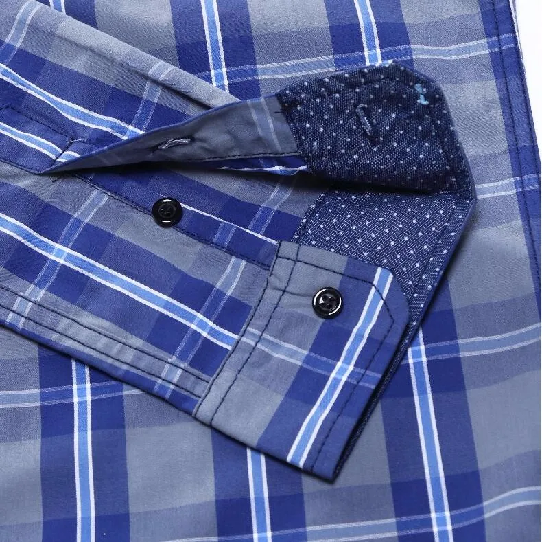Camisa masculina Мужская Мода Рубашки в клетку Повседневная рубашка с длинным рукавом Для мужчин kemeja Slim Fit Бизнес Рубашки для мальчиков социальной сорочка X511