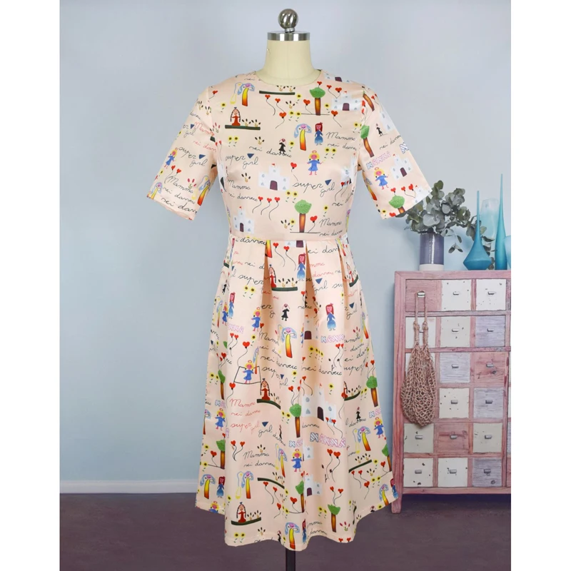 2019 короткое платье для мамы и дочки Семейные комплекты с короткими рукавами