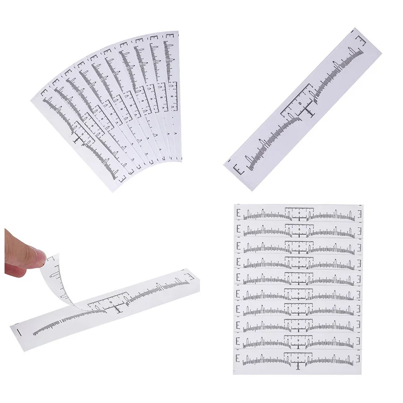 10Pcs/Lot Eyebrow Stencil Reusable Semi Permanent Makeup Microblading Measure Tattoo Ruler Tools Guide 18 X 2.2cm | Красота и