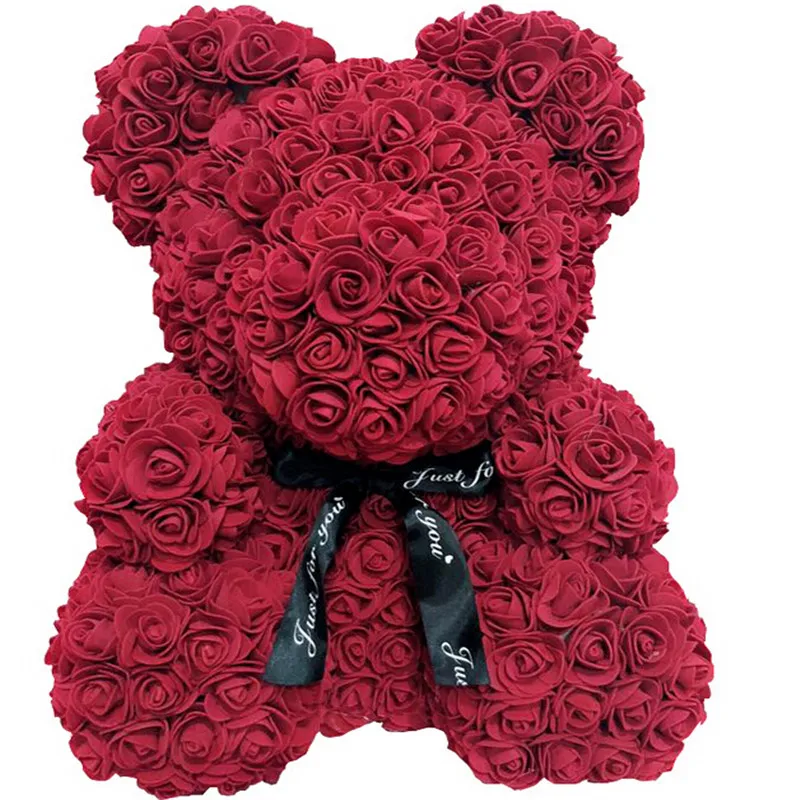 25cm Модные, 40 см, 25 см, одноцветные, романтические, милые, розы, медведь, цветы, свадебные украшения, вечерние, на день Святого Валентина, подарки для девушки - Цвет: 25cm