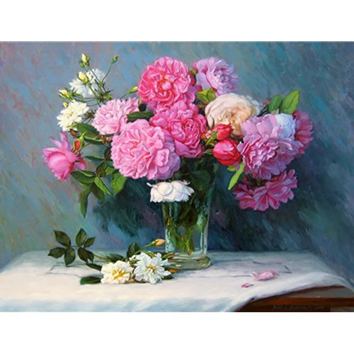 Y5307 Diy картины по номерам пионы цветок картина маслом на холсте Роза Куадрос Decoracion акриловые стены Искусство Декор - Цвет: Y5307