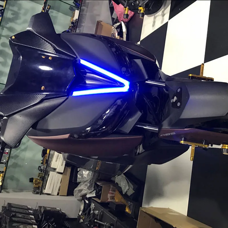 Синий SEMSPEED мотоцикл xmax 300- головной светильник индикатор лампы красный синий белый светодиодный светильник для YAMAHA XMAX300 XMAX 250 125 - Цвет: Синий