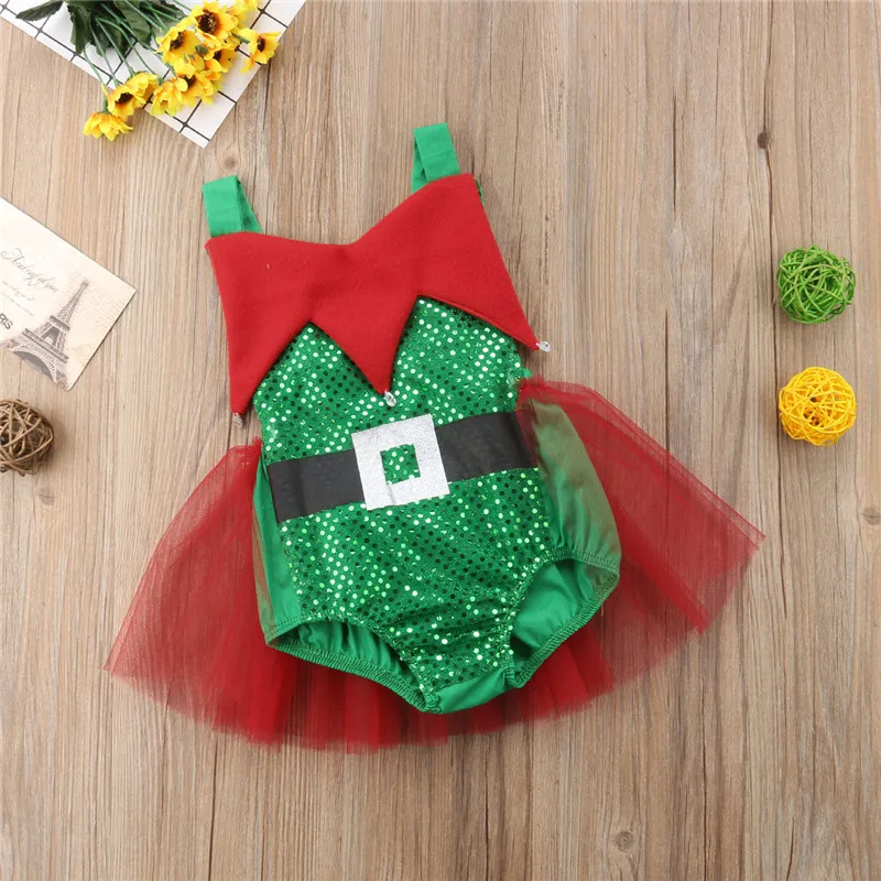 Новинка 2018 Рождественский комбинезон милый кружевной из фатина для