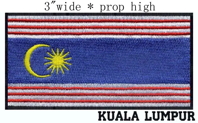 

Kuala Lumpur, Malaysia Flag 3"wide embroidery patch for scrapbooking accessories/estonia/The moon and star