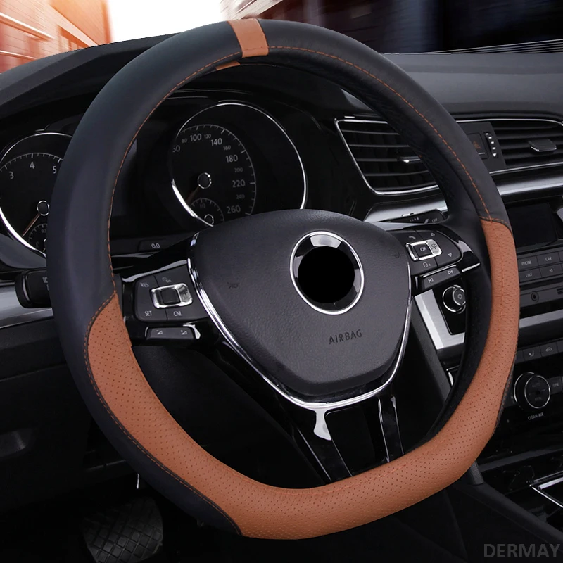 DERMAY D Форма Спортивное Рулевое колесо, кожаный чехол для VW Scirocco 2009 2010 2011 2013