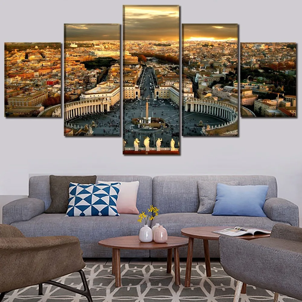 City Modern Decorative Landscape Painting Home Decor Picture Wall Art Canvas HD Printed Paintings Artwork | Дом и сад