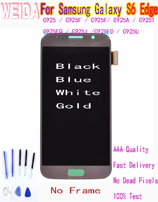 WEIDA For Samsung Galaxy S6 Edge LCD Display Screen Digitizer Assembly Frame with Tool G925 / G925F | Мобильные телефоны и