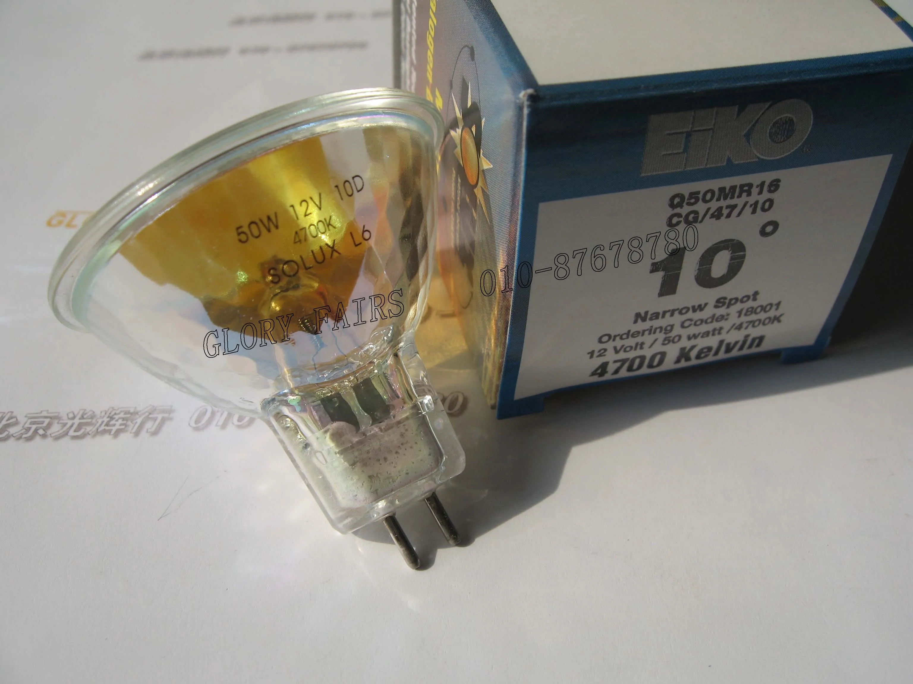 Eiko solxx 12V 50W 10D 4700 K Q50MR16CG/47/10 точечная галогенная лампа задача низкое напряжение
