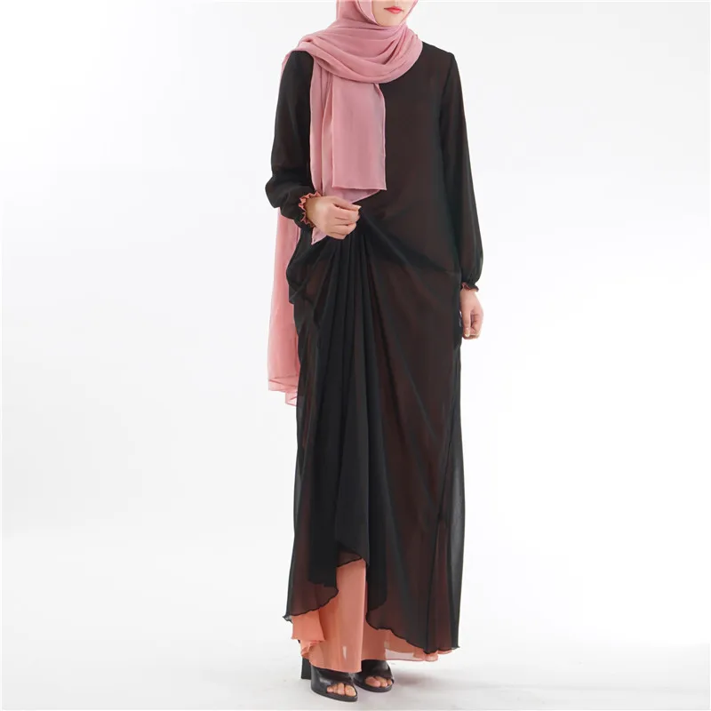 Abaya, Дубай, летнее шифоновое платье с наизнанку, два тона, популярное исламское платье с наизнанкой, мусульманская Двусторонняя одежда, быстрая
