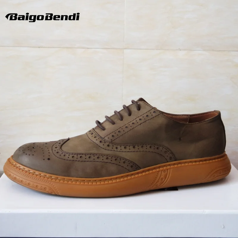 Размеры 8 Для мужчин s Ретро Обувь с перфорацией типа броги натуральная кожа