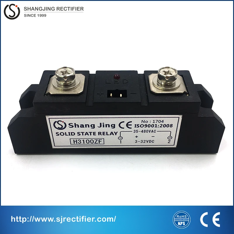 the most ideal industry class solid state relay,the new shape SSR, current 100A input 3~32VDC output 35~480VAC SSR for AC power