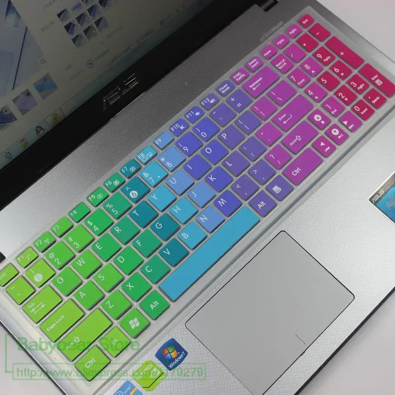 rainbow 17 дюймов силиконовая клавиатура для ноутбука, чехол для Asus ROG GL752VW GL752 gl551 GL551JM gl552vw GL552 - Цвет: rainbow