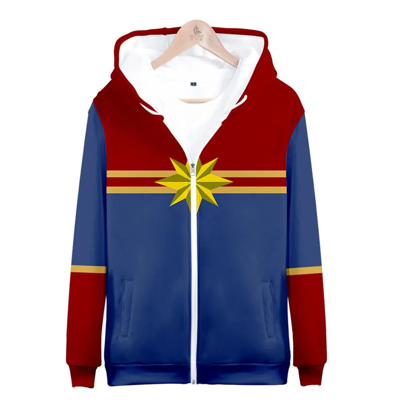 ZSQH Марвел Капитан толстовки с капюшоном MS Marvel Carol Danver Косплей Костюм для взрослых