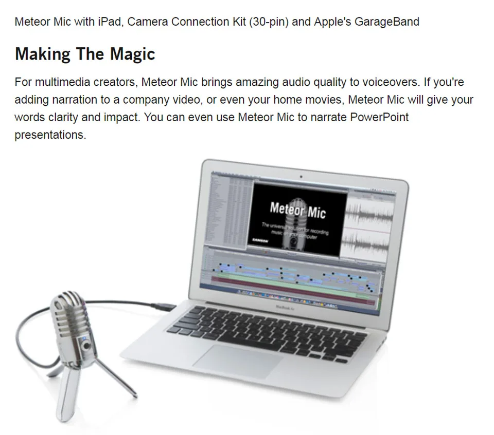 Профессиональный Samson Meteor Mic USB кардиоидный Студийный микрофон с 3 откидывающимися ногами игровой микрофон потоковая Запись микрофон