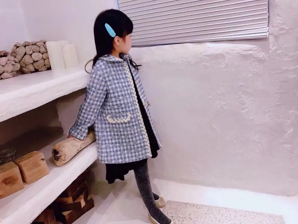 Высококачественные элегантные осенне зимние куртки для девочек клетчатые милые