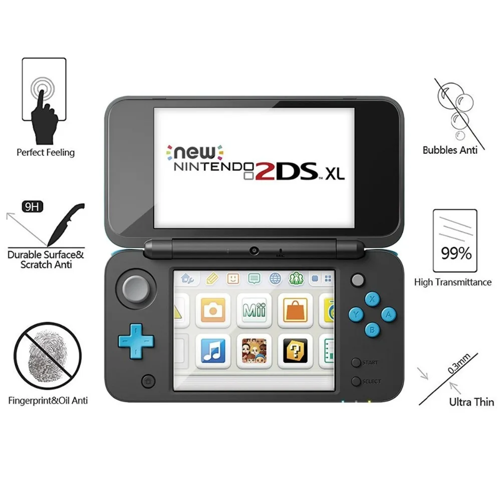 Для Nintendo New 2DS XL/LL 2DSXL 2DSLL Защитная пленка для консоли Премиум HD верхнее и нижнее