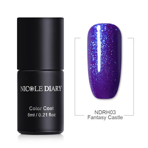 NDRH03 NICOLE DIARY 6 мл УФ Гель-лак Holo Soak Off Гель ультрафиолетовая лампа для ногтей с голографическим блеском Гель-лак для нейл-арта маникюрные советы - Цвет: NDRH03