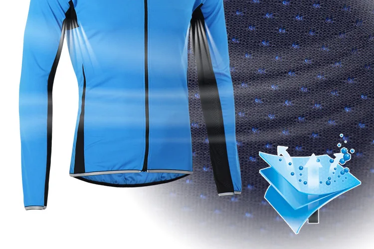 ARSUXEO Cycling Jersey Long Sleeve Sportswear Breathable Quick Dry Sun Protection Mountain Bike Bicycle Clothing Shirts Wear