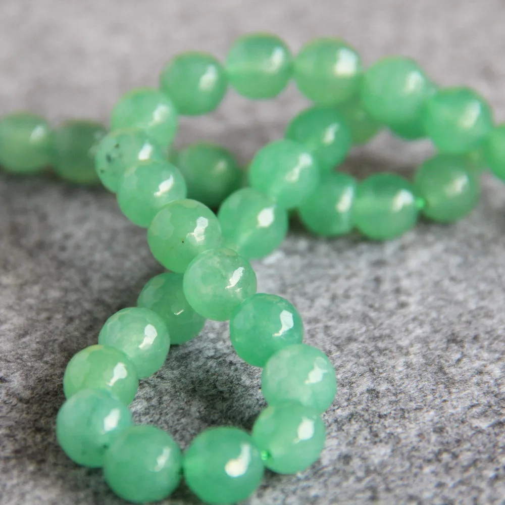 Бусины из натурального зеленого авантюрина для ожерелья и браслета 10 мм Круглые