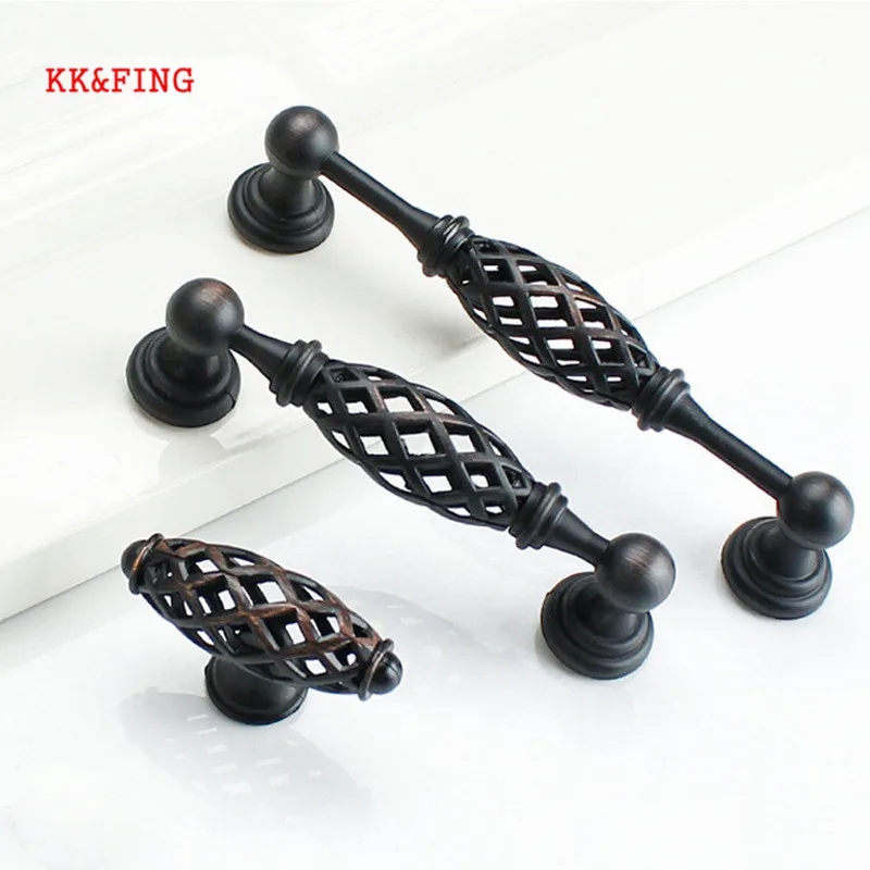 KK & FING антикварные красные бронзовые ручки для шкафа из цинкового сплава