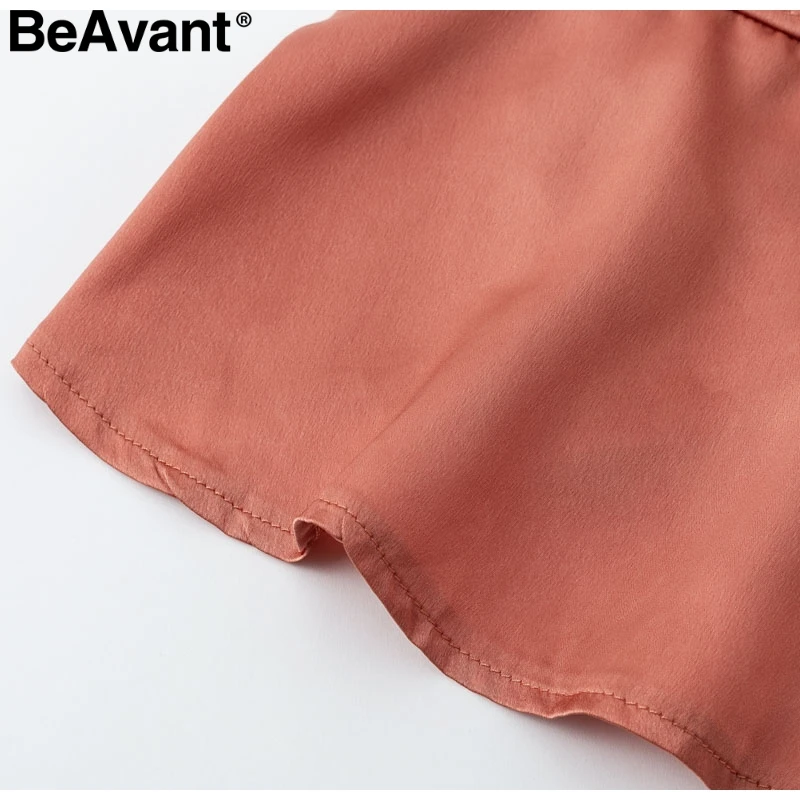 BeAvant, элегантный женский топ на бретелях с v-образным вырезом, атласный укороченный топ с баской, летняя рубашка без рукавов, сексуальные женские топы