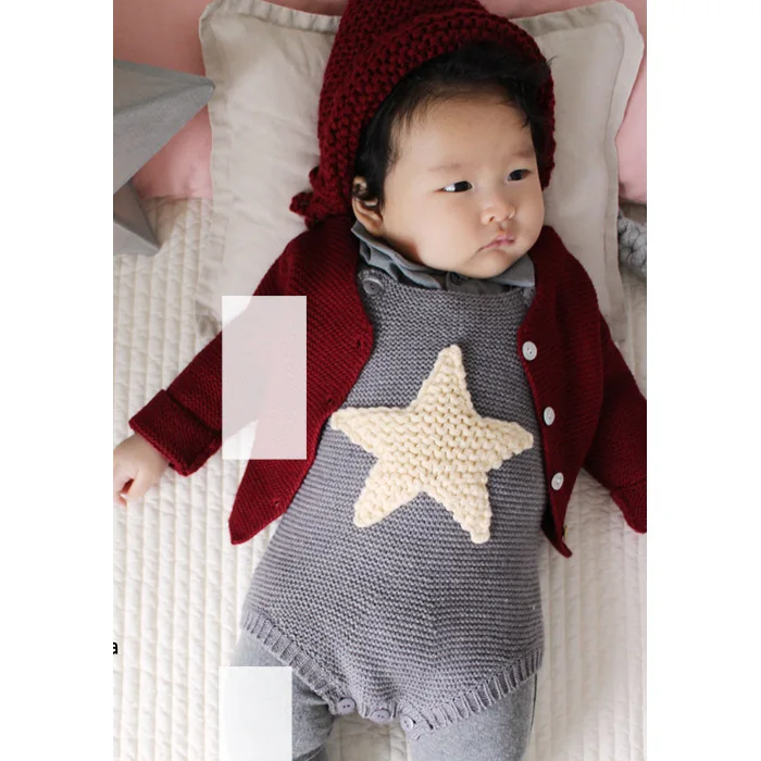 Новинка 2017 года Шерстяные вязаные комбинезоны ручной работы для маленьких