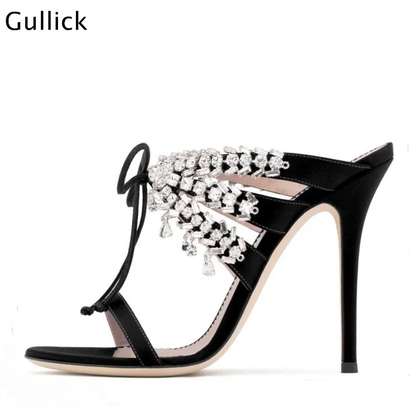 Пикантные женские босоножки на тонком высоком каблуке 10 см с тонкими ремешками