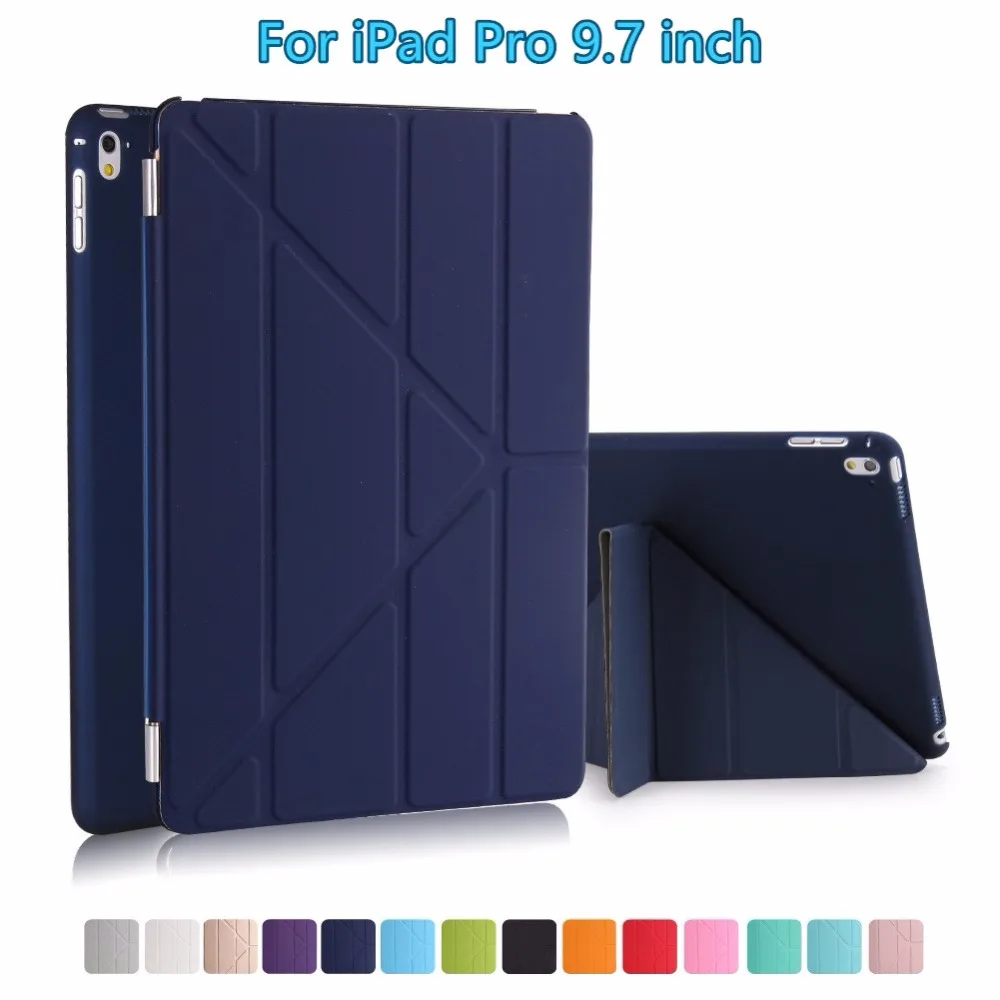 For iPad Pro 9.7inch Smart Cover Case w/ Translucent Frosted Hard Back &amp Magnetic Multi Folding Support Auto Sleep / Wake | Компьютеры
