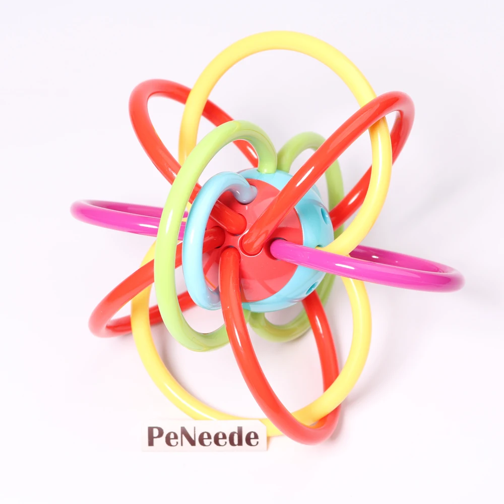 PeNeede Детские Жевательные сенсорные игрушки для младенцев Радужный красочный шар