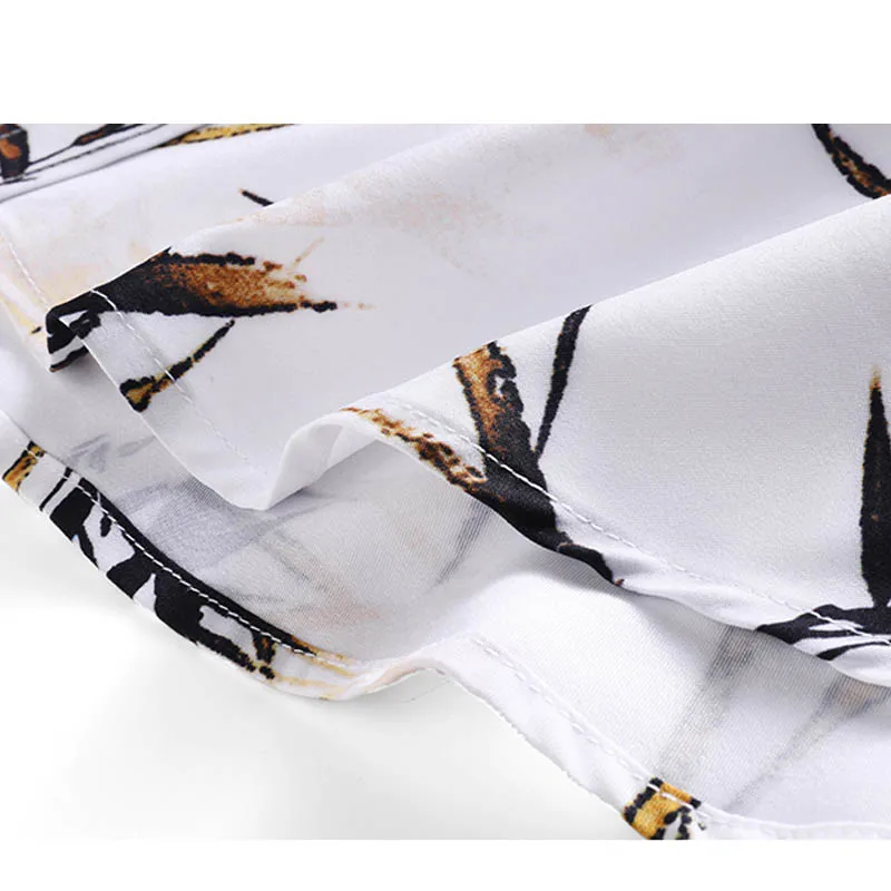 Мужская Повседневная рубашка с длинным рукавом зеленая элегантная принтом