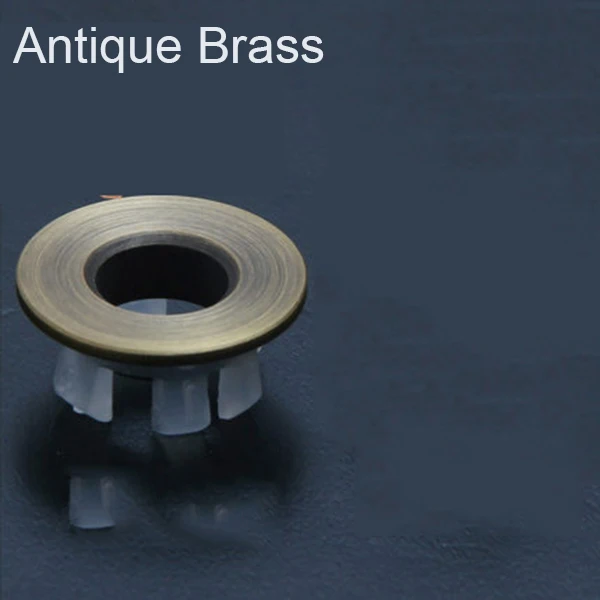 Antique Brass ChromeBlack умывальник переливающееся отверстие декоративное покрытие ванная раковина отверстие крышка отверстие - Цвет: Antique Brass