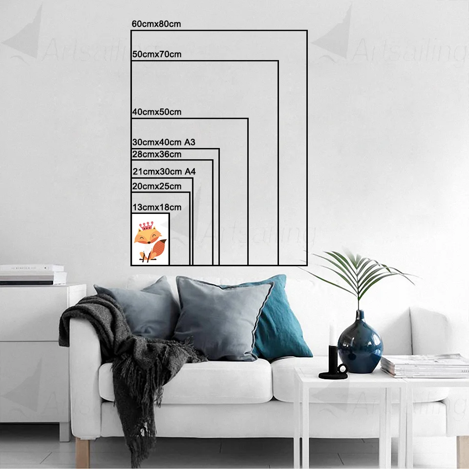 ArtSailing Abstract Nordic canvas art Cute Cat Lovers in Moon Pictures for Living Room modern Painting Home decoration posters | Дом и сад
