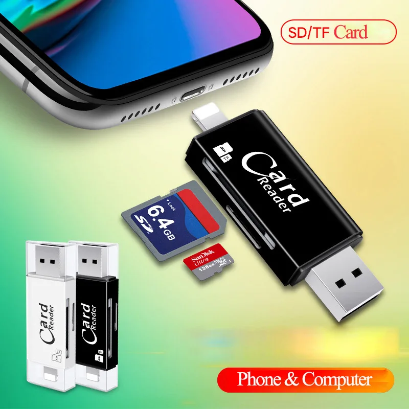 OTG кардридер Sago 3 в 1 высокоскоростной считыватель смарт карт USB2.0 /USB3.0 устройство
