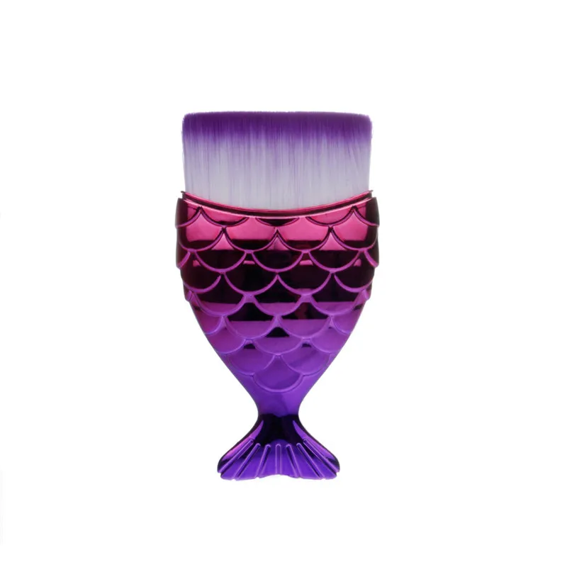 3pcs Fish Tail Diamond Mermaid Makeup Brushes Set Foundation Powder Blush Contour Face Brush Cosmetic Tool With Brush Cover 20