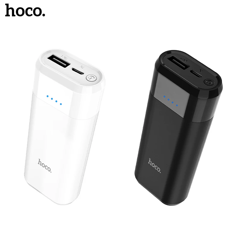 Портативное зарядное устройство HOCO 5200 мАч Mini USB LED 18650 литиевая Внешняя батарея
