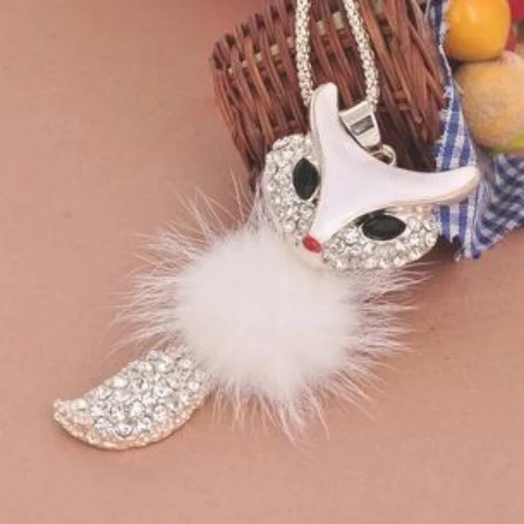 2018 модный хрустальный лисиный меховой брелок красивый горный хрусталь животные