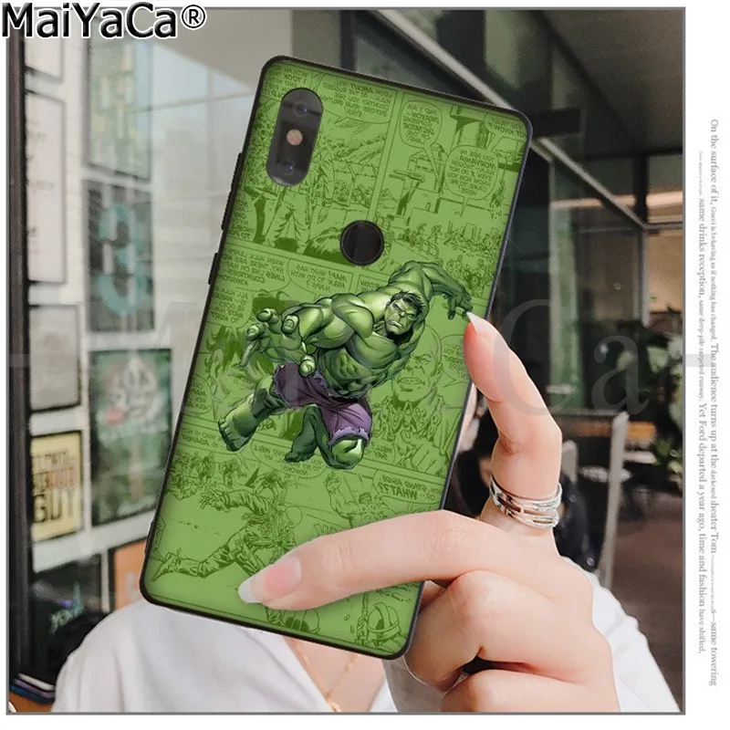 MaiYaCa герои Marvel Hulk ТПУ черный чехол для телефона оболочка для Xiao mi Red mi 5 5Plus Note4 4X Note5 6A mi 6 mi x2 mi x2S