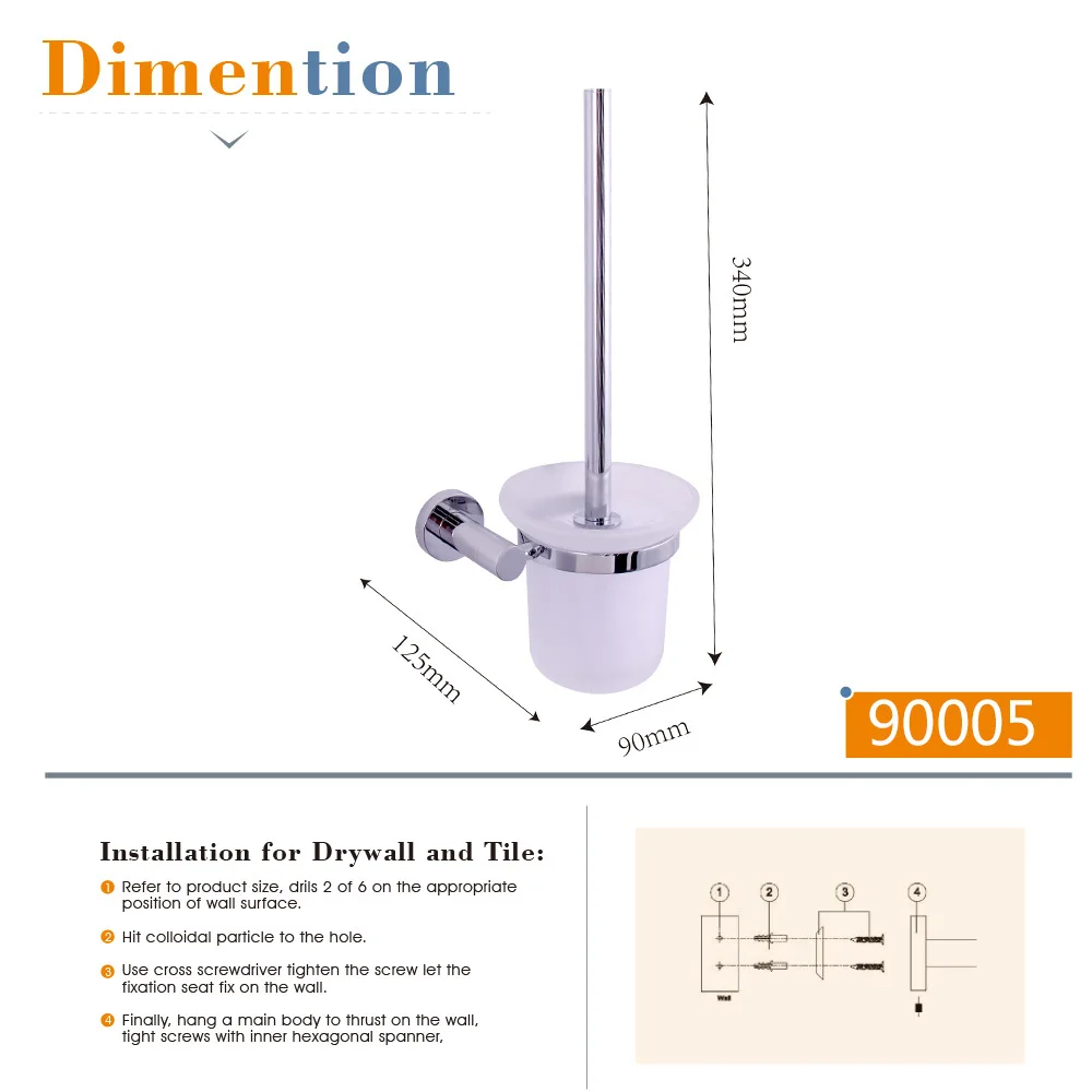 CRW Туалет Кисточки держатель с Стекло чашки хромированной набор держателем