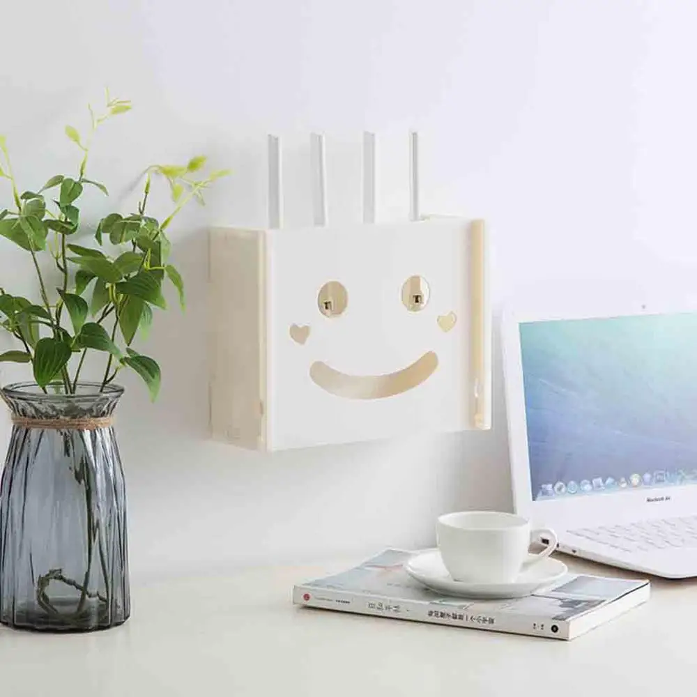 Storage Box Беспроводная полка для маршрутизатора беспроводная Wifi коробка маршрутизатора ПВХ настенная полка подвесная штепсельная доска кронштейн для хранения Европейский стиль коробки для хранения@ 15 - Цвет: Storage Box