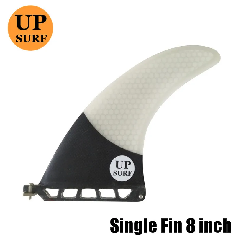 8 inch White Доска для серфинга с одним плавником из стекловолокна " /7"/" /9" плавники SUP доска Quilhas плавники UPSURF логотип центральное ребро Углеродные средние плавники - Цвет: 8 inch White